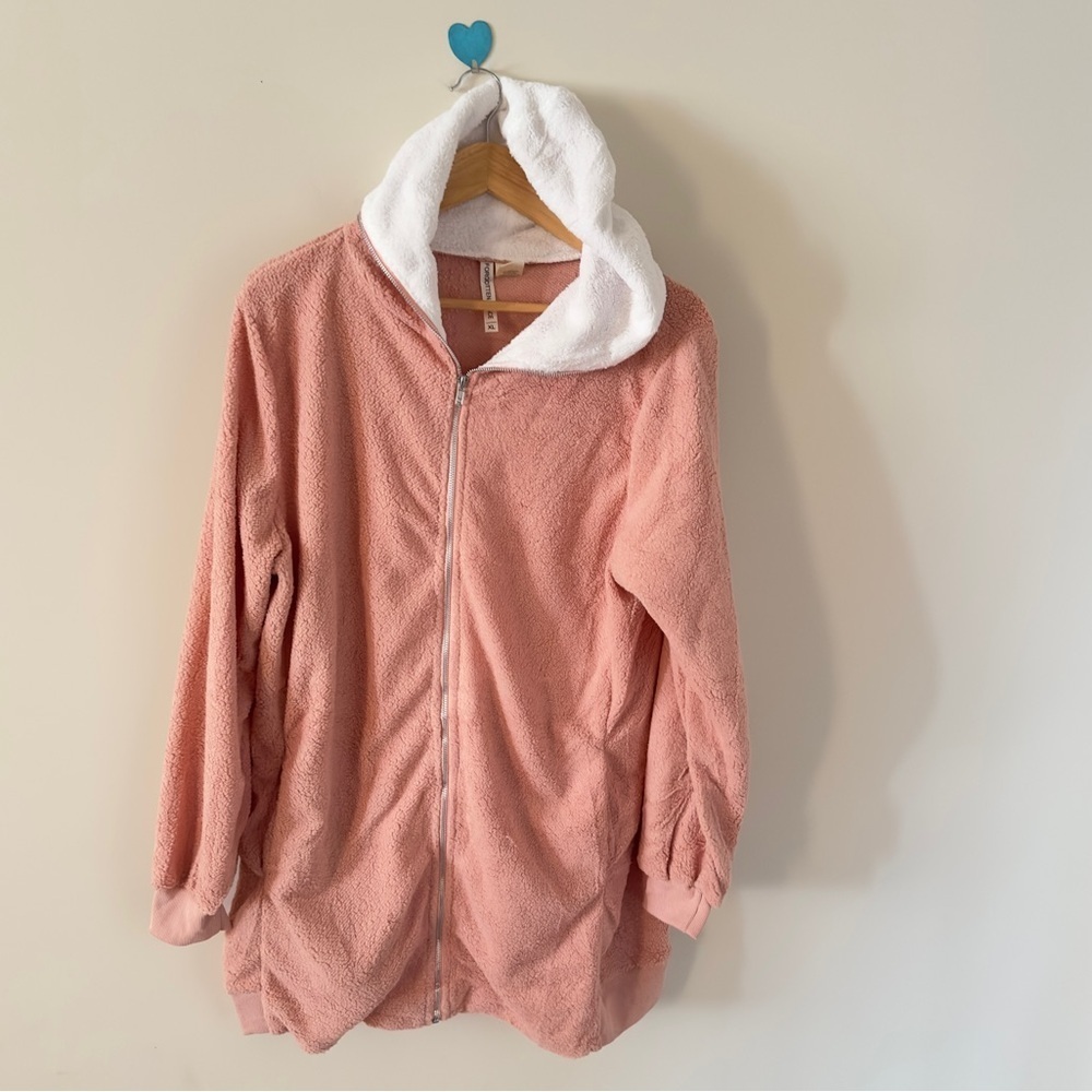 Forgotten Grace Women’s Soft Lightweight 2-Pocket Zip Front Long Sleeve Blush XL